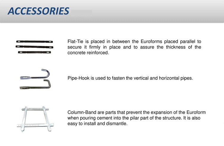 Concrete Formwork Steel Plywood Euro Form Cross Power Joints for Construction