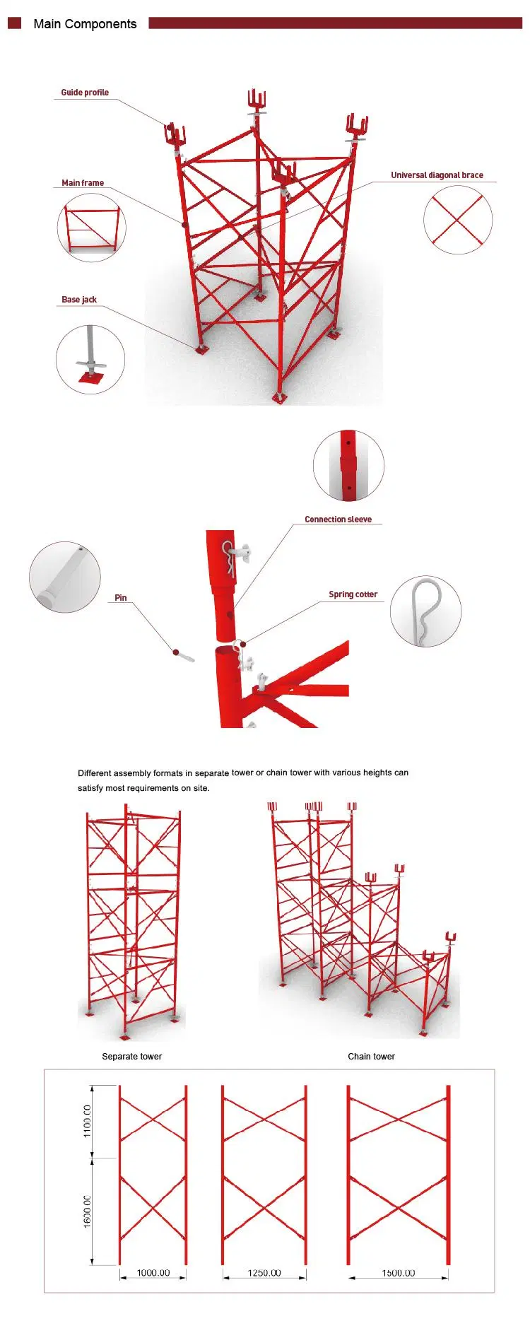 Tecon Crab 60 Shoring System Scaffold Tower Heavy Duty Construction Scaffolding